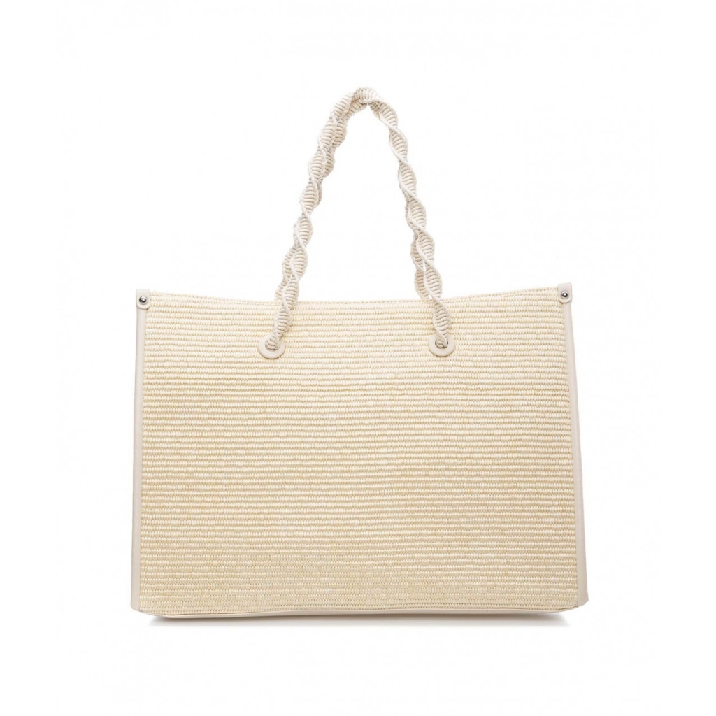 Shopper in rafia beige