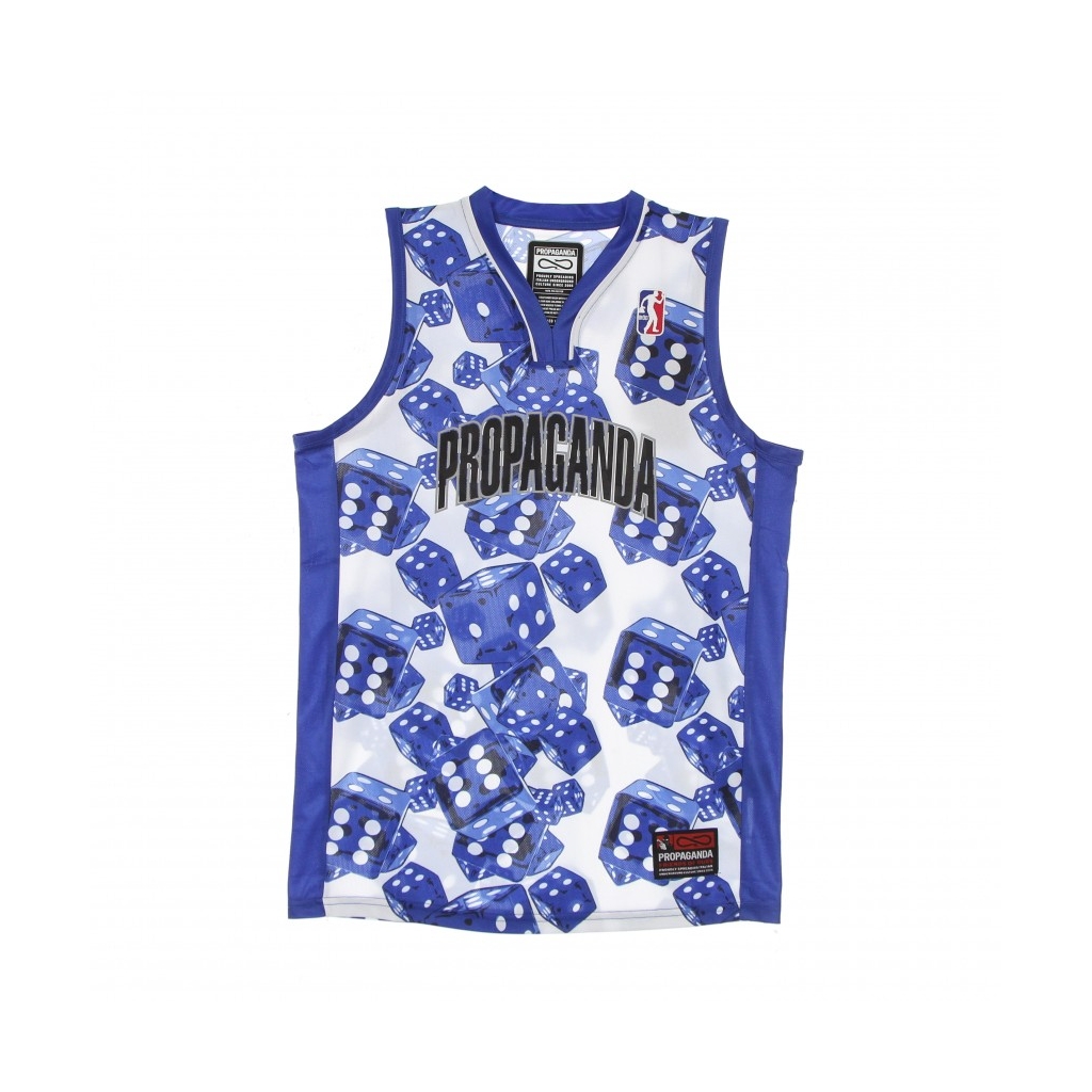 canotta tipo basket uomo dice basket jersey BLUE/WHITE