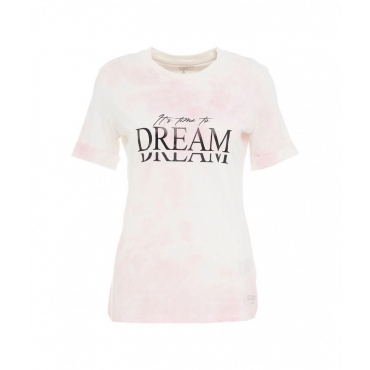 T-Shirt con stampa logo rosa
