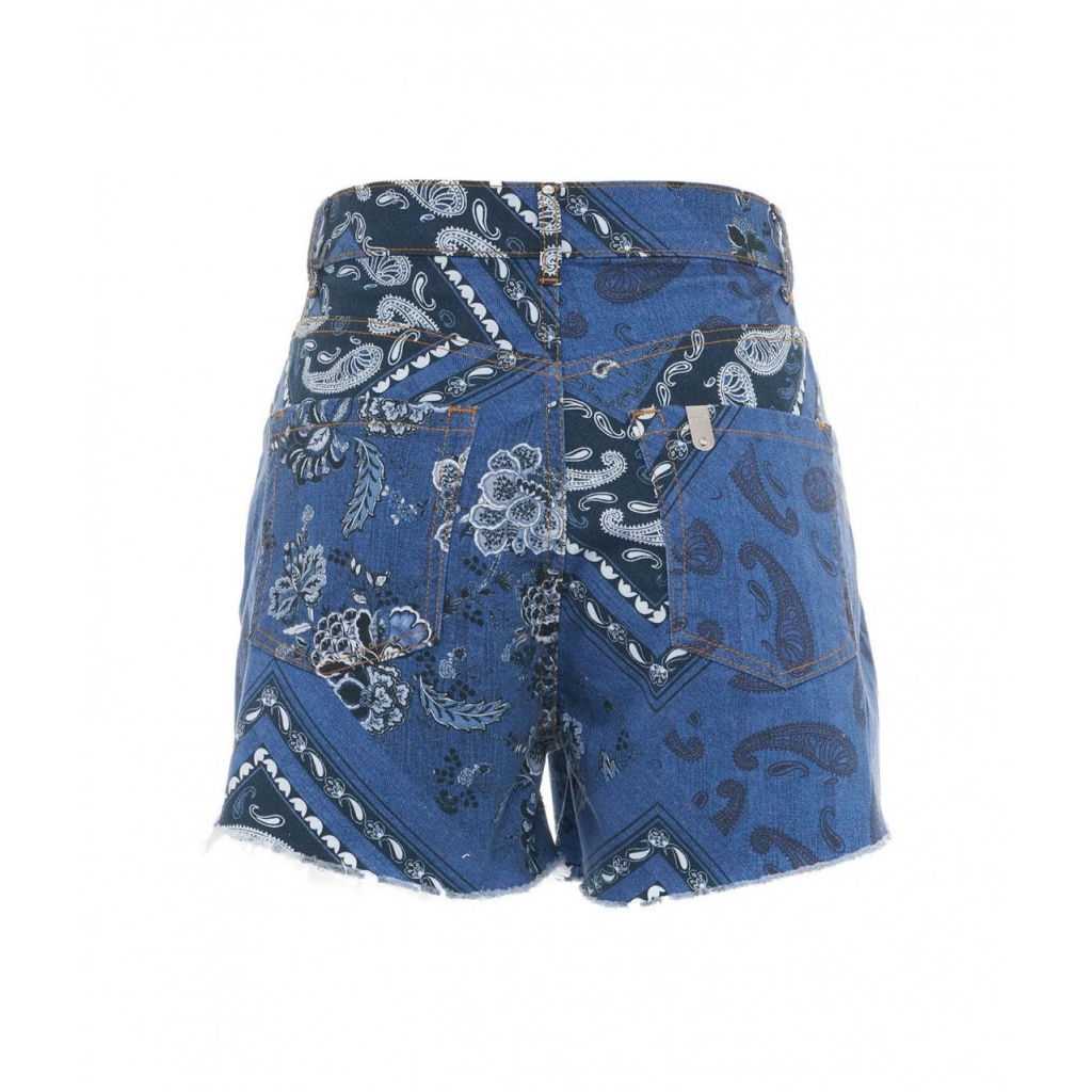 Shorts con paisley print blu