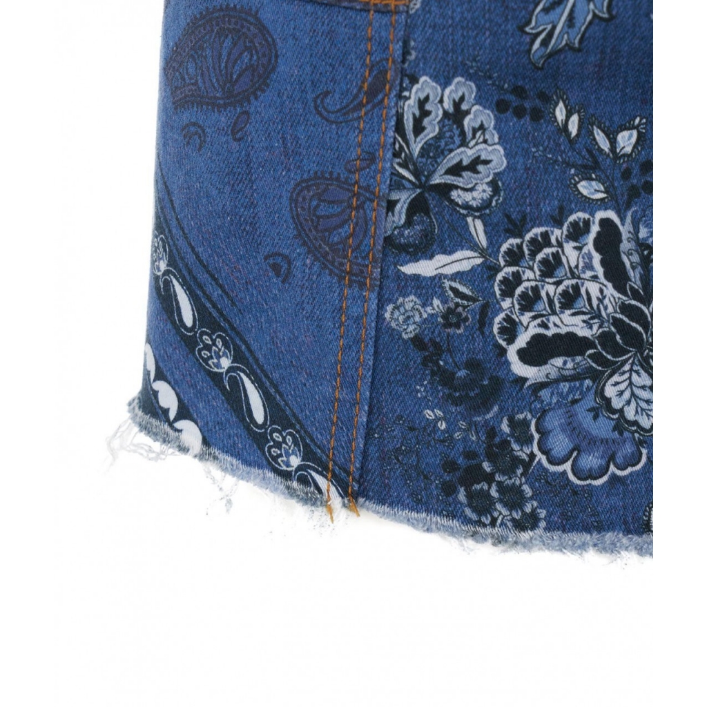 Shorts con paisley print blu