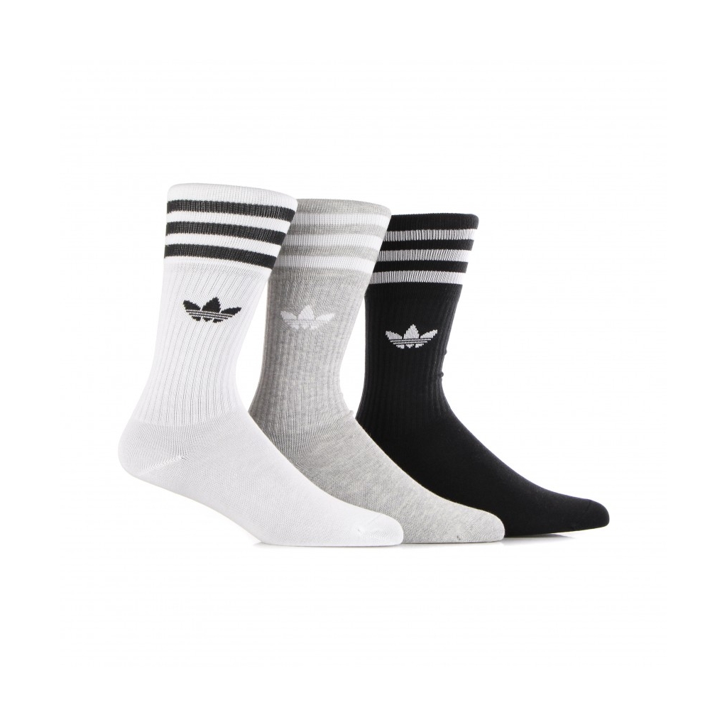 calza media uomo solid crew socks WHITE/MEDIUM GREY HEATHER/BLACK