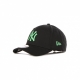 cappellino visiera curva uomo mlb league essential 940 neyyan BLACK/IRIDESCENT LIGHT GREEN