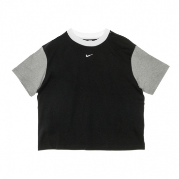 maglietta corta donna sportswear essentials BLACK/DK GREY HEATHER/WHITE/WHITE