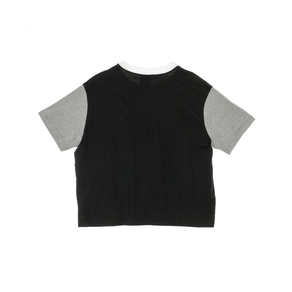maglietta corta donna sportswear essentials BLACK/DK GREY HEATHER/WHITE/WHITE