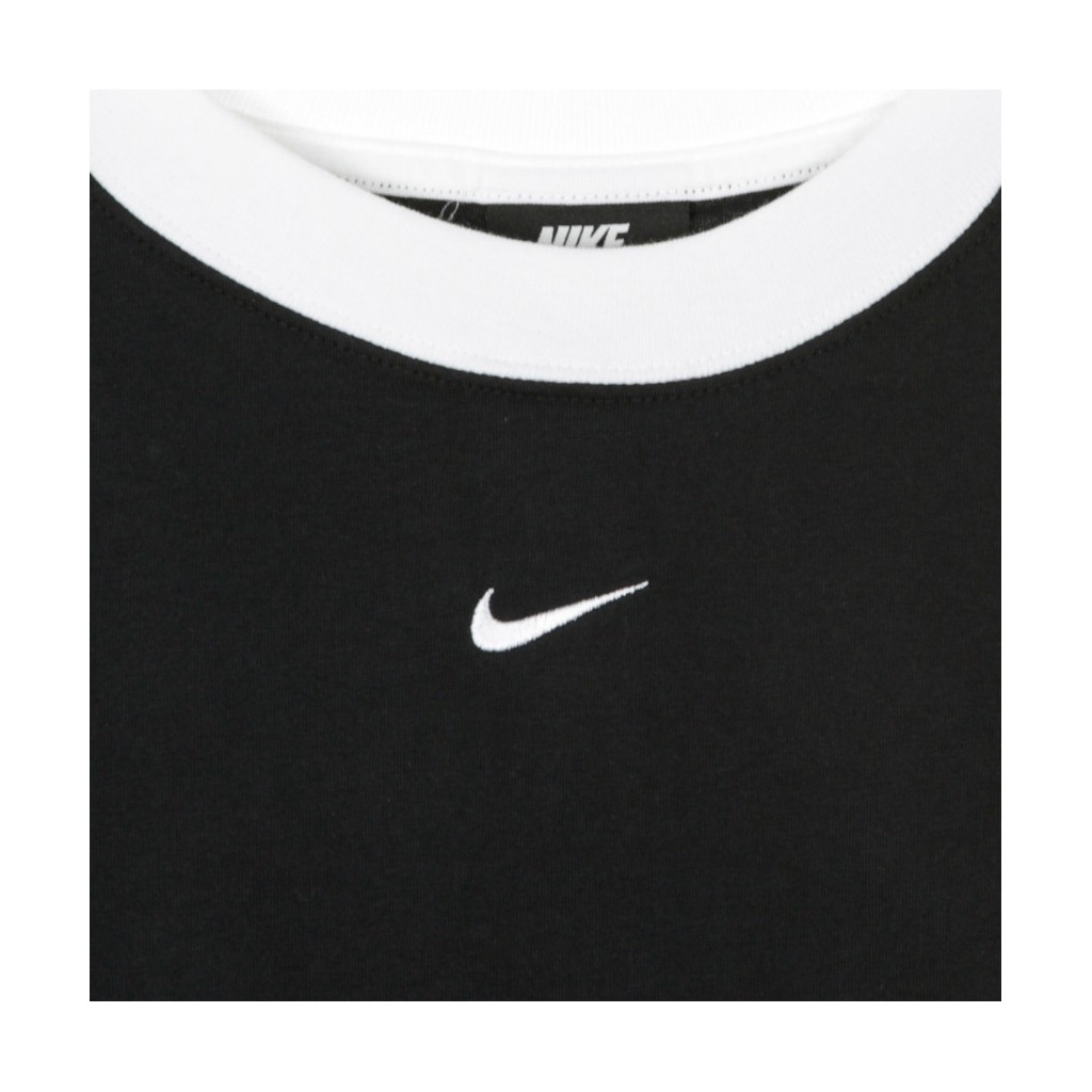 maglietta corta donna sportswear essentials BLACK/DK GREY HEATHER/WHITE/WHITE