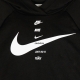 felpa cappuccio donna swoosh hoodie BLACK/WHITE