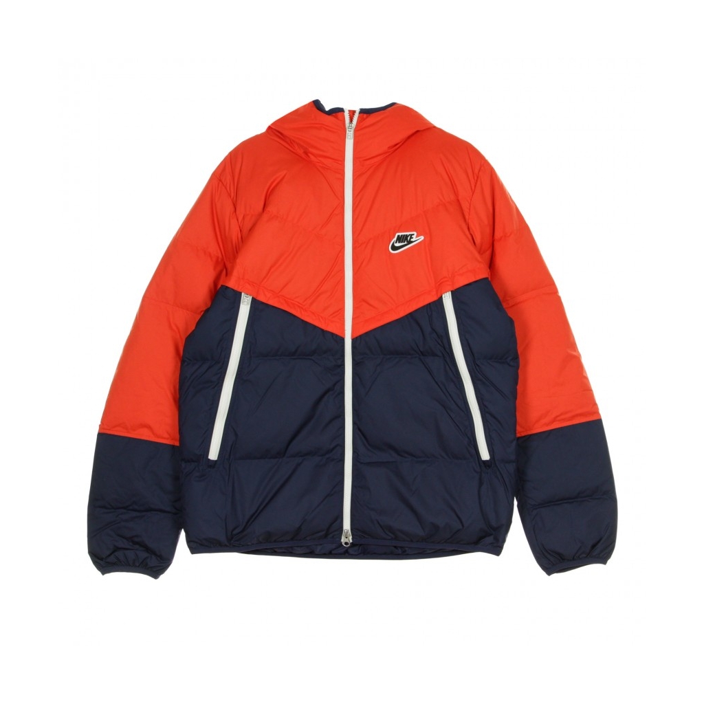 piumino uomo sportswear down-fill windrunner CHILE RED/MIDNIGHT NAVY/BLACK