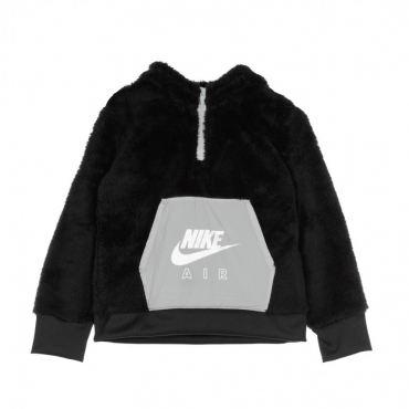 felpa cappuccio zip bambino air sherpa hoodie BLACK/LT SMOKE GREY/WHITE