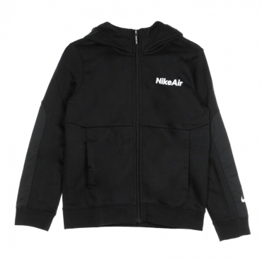 felpa cappuccio zip ragazzo air hoodie BLACK/BLACK/BLACK/WHITE