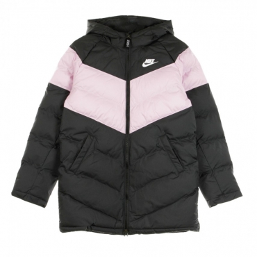 piumino lungo bambino sportswear fill long jacket BLACK/LT ARCTIC PINK/BLACK/WHITE