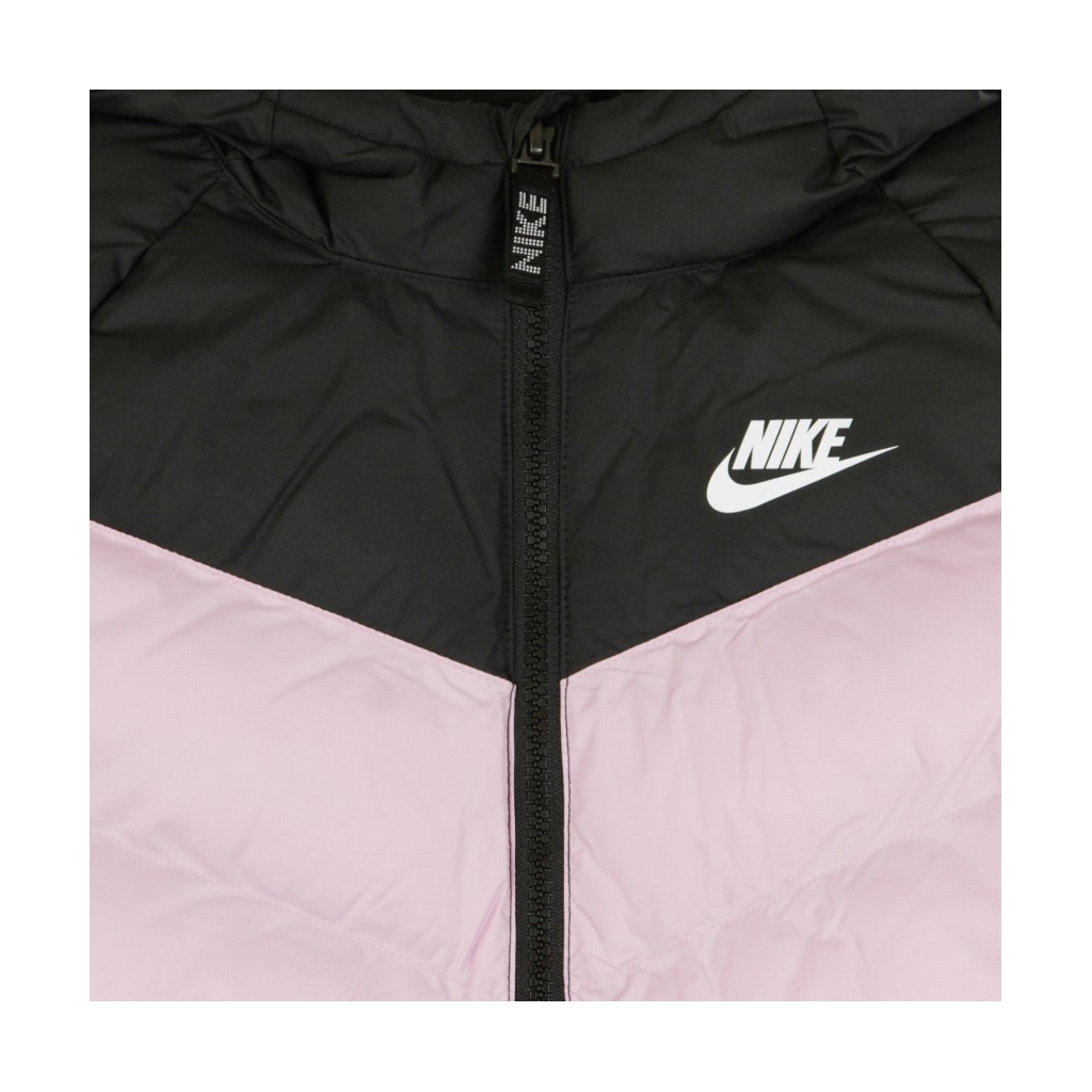 piumino lungo bambino sportswear fill long jacket BLACK/LT ARCTIC PINK/BLACK/WHITE