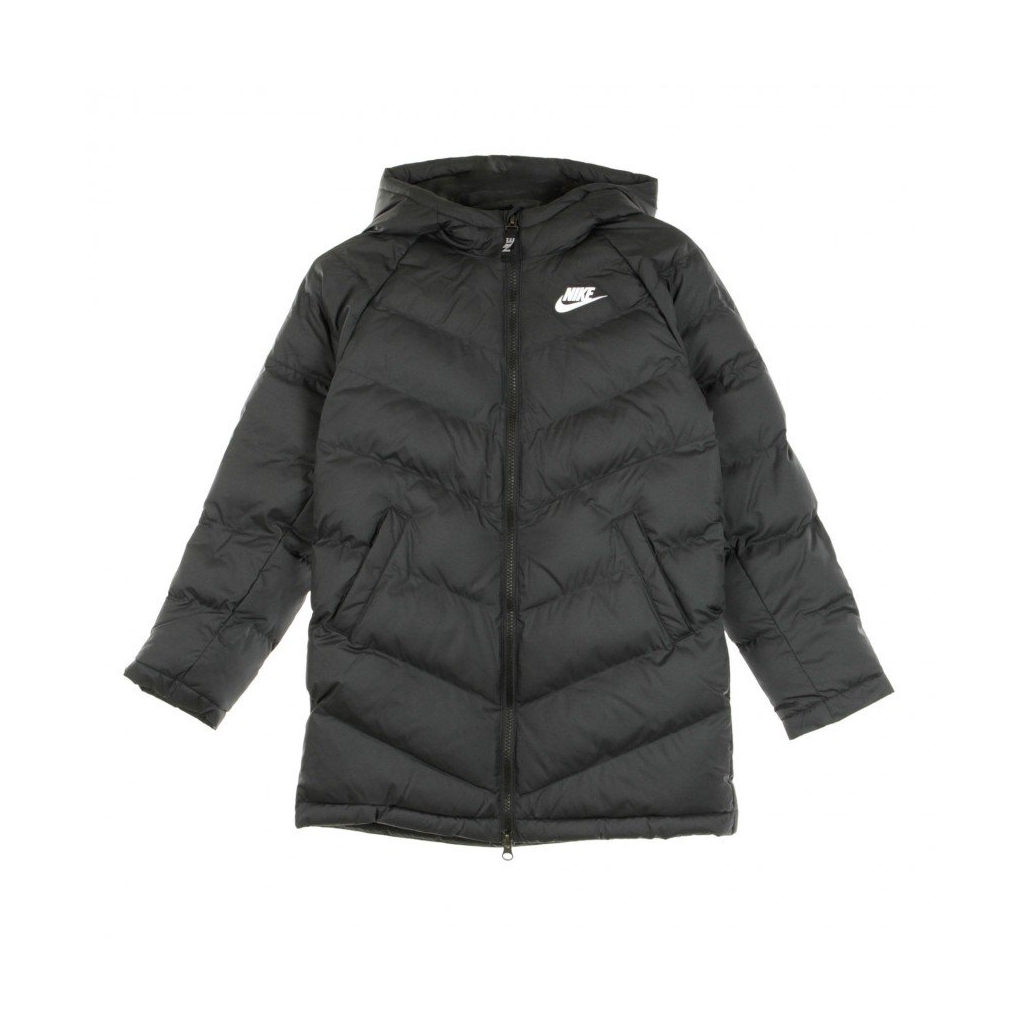 piumino lungo bambino sportswear fill long jacket BLACK/BLACK/BLACK/WHITE