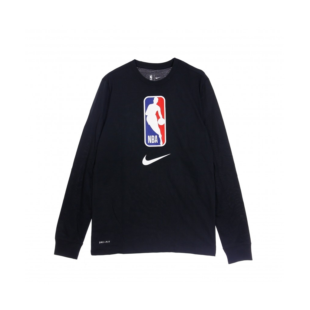 maglietta manica lunga uomo nba team 31 dry fit tee BLACK