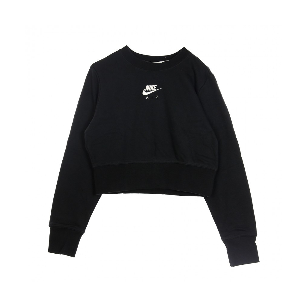 felpa girocollo corta donna sportswear air crew BLACK/WHITE