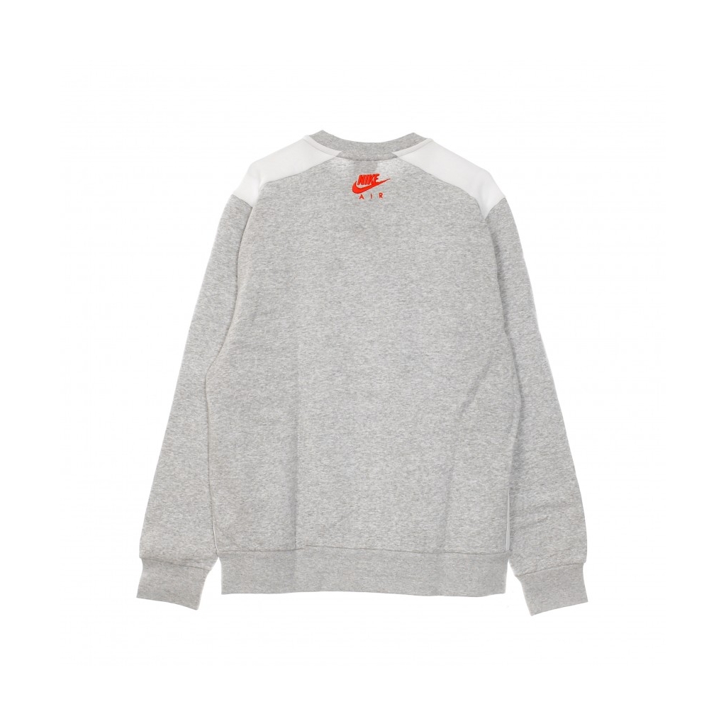 felpa girocollo uomo sportswear air crew GREY HEATHER/SUMMIT WHITE/INFRARED 23