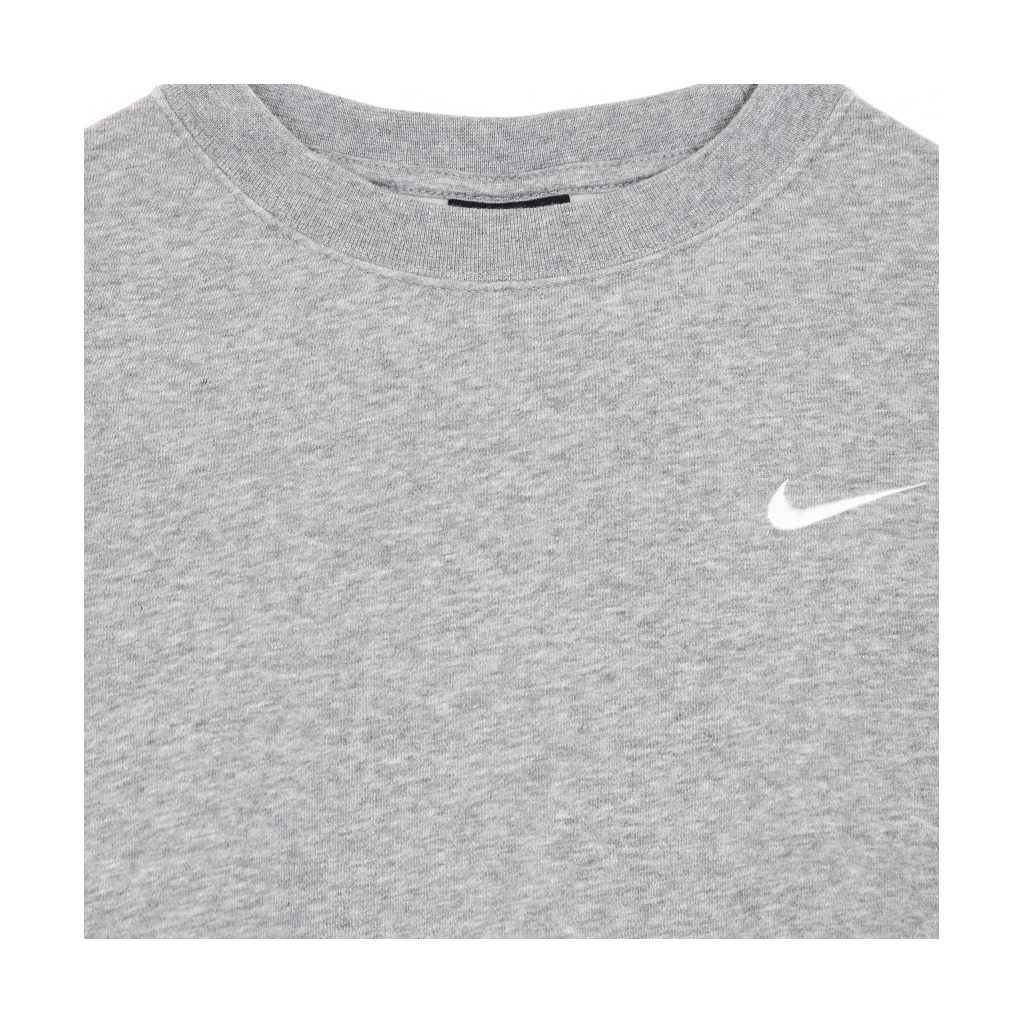 felpa girocollo corta donna sportswear crew trend DK GREY HEATHER/WHITE
