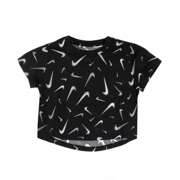 maglietta corta ragazza g sportswear tee crop swooshes BLACK