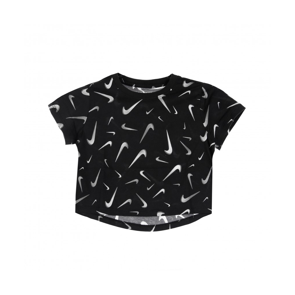 maglietta corta ragazza g sportswear tee crop swooshes BLACK