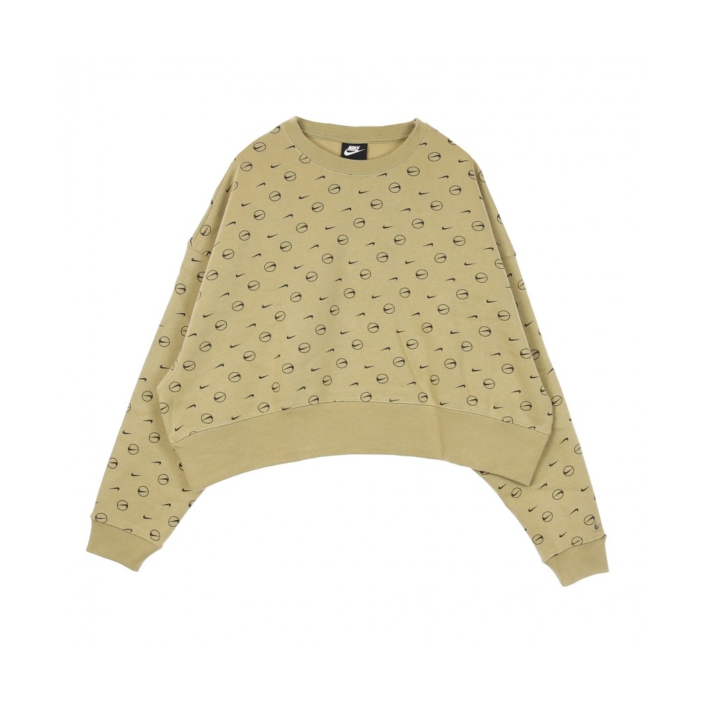 felpa girocollo donna w sportswear crew allover print pack PARACHUTE BEIGE
