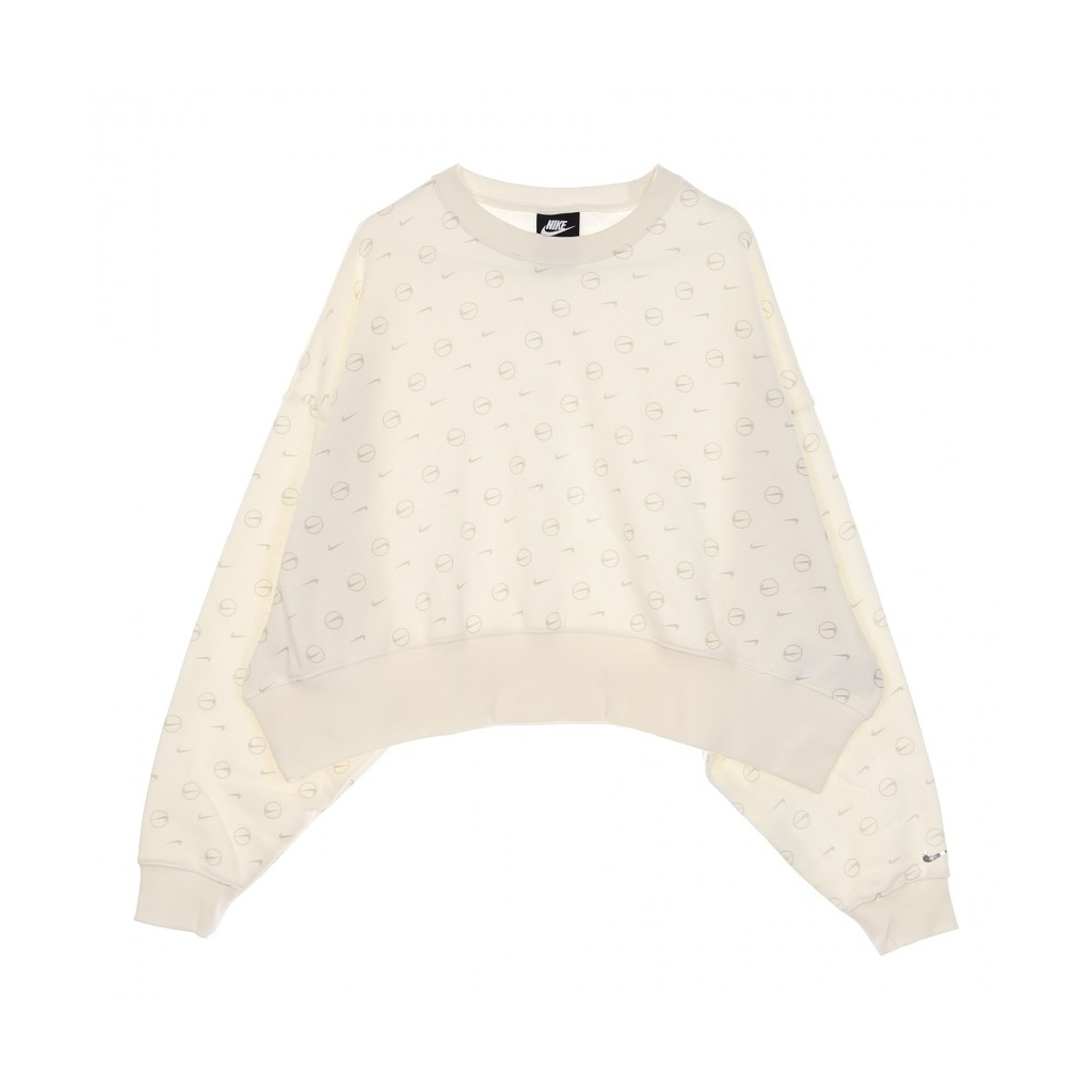 felpa girocollo donna w sportswear crew allover print pack SAIL/LIGHT BONE