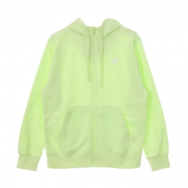 felpa cappuccio zip uomo sportswear club hoodie LT LIQUID LIME/LT LIQUID LIME/WHITE