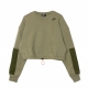 felpa girocollo corta donna w sportswear crew fleece uu LIGHT ARMY/CARGO KHAKI/CARGO KHAKI