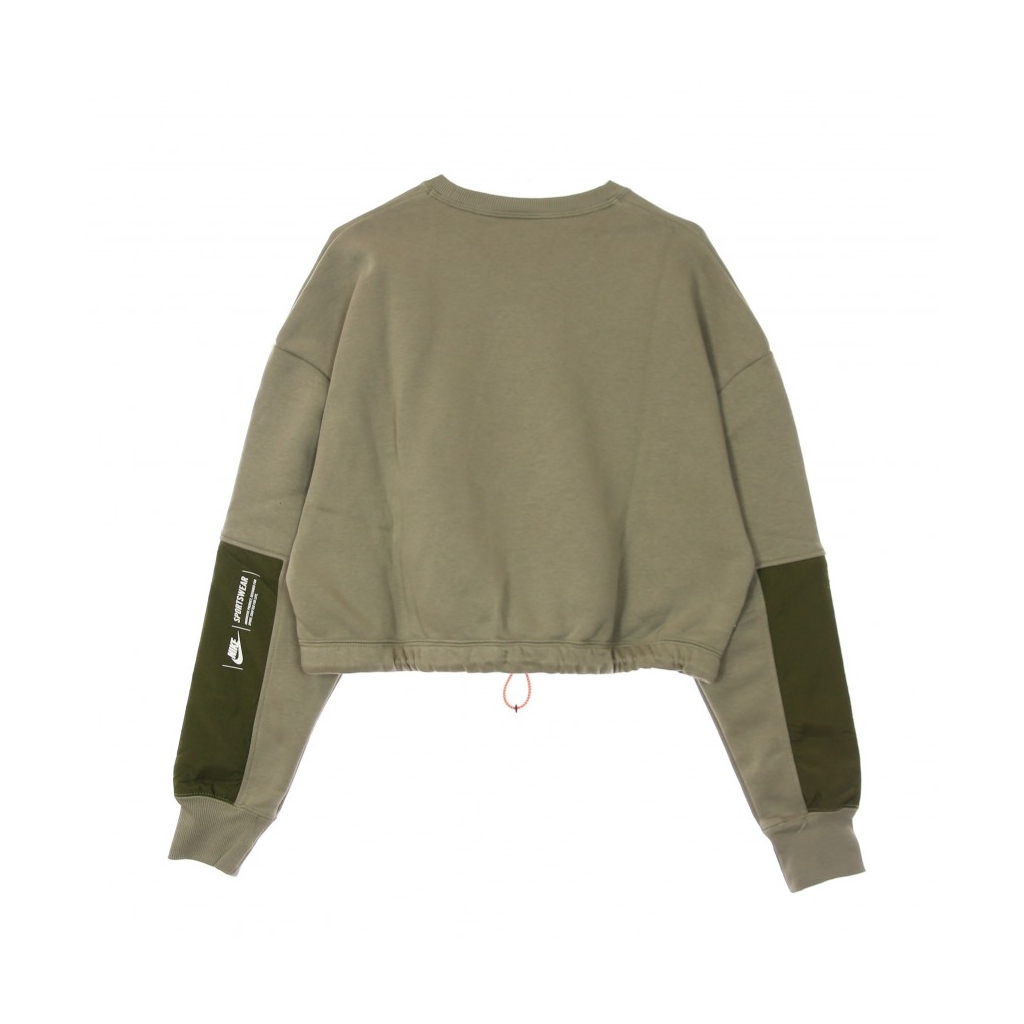 felpa girocollo corta donna w sportswear crew fleece uu LIGHT ARMY/CARGO KHAKI/CARGO KHAKI