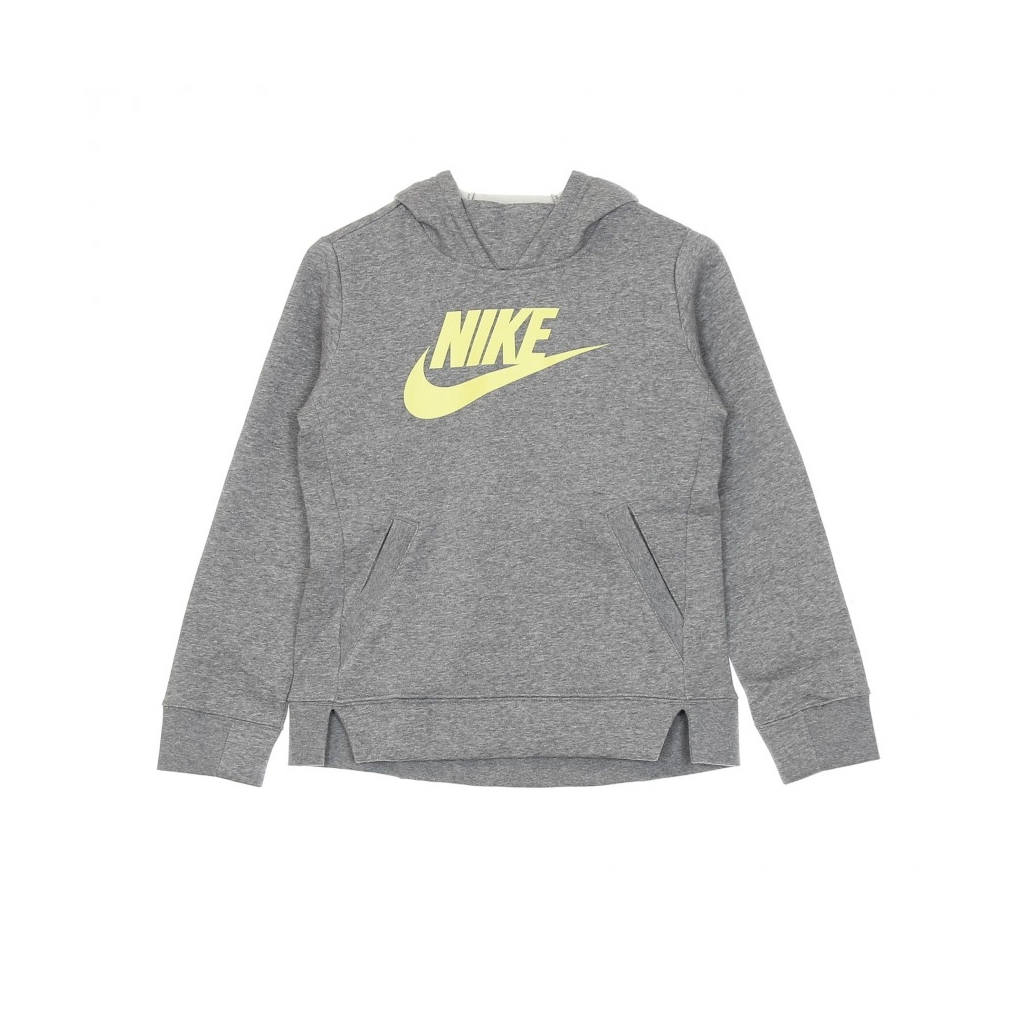 felpa cappuccio bambino sportswear pullover CARBON HEATHER/LT ZITRON