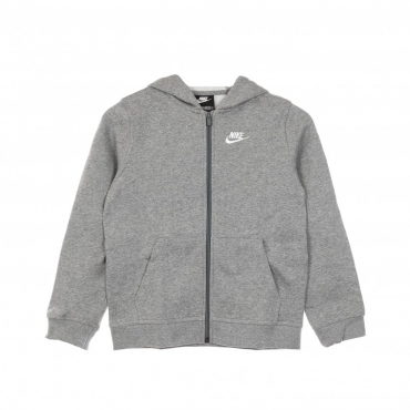 felpa cappuccio zip bambino hoodie club CARBON HEATHER/SMOKE GREY/WHITE