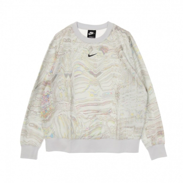 felpa girocollo donna w sportswear trend fleece crew all over print WHITE