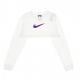 maglietta manica lunga corta donna w sportswear top l/s crop print WHITE