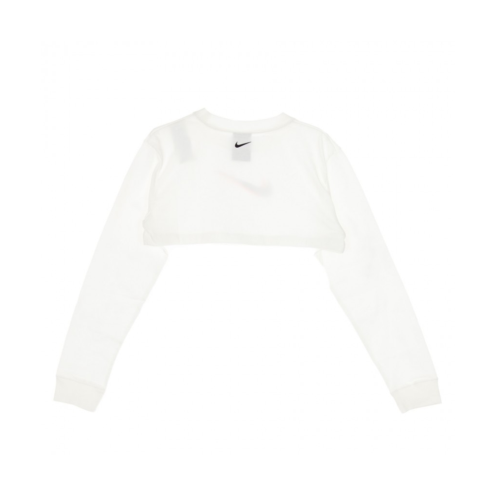 maglietta manica lunga corta donna w sportswear top l/s crop print WHITE
