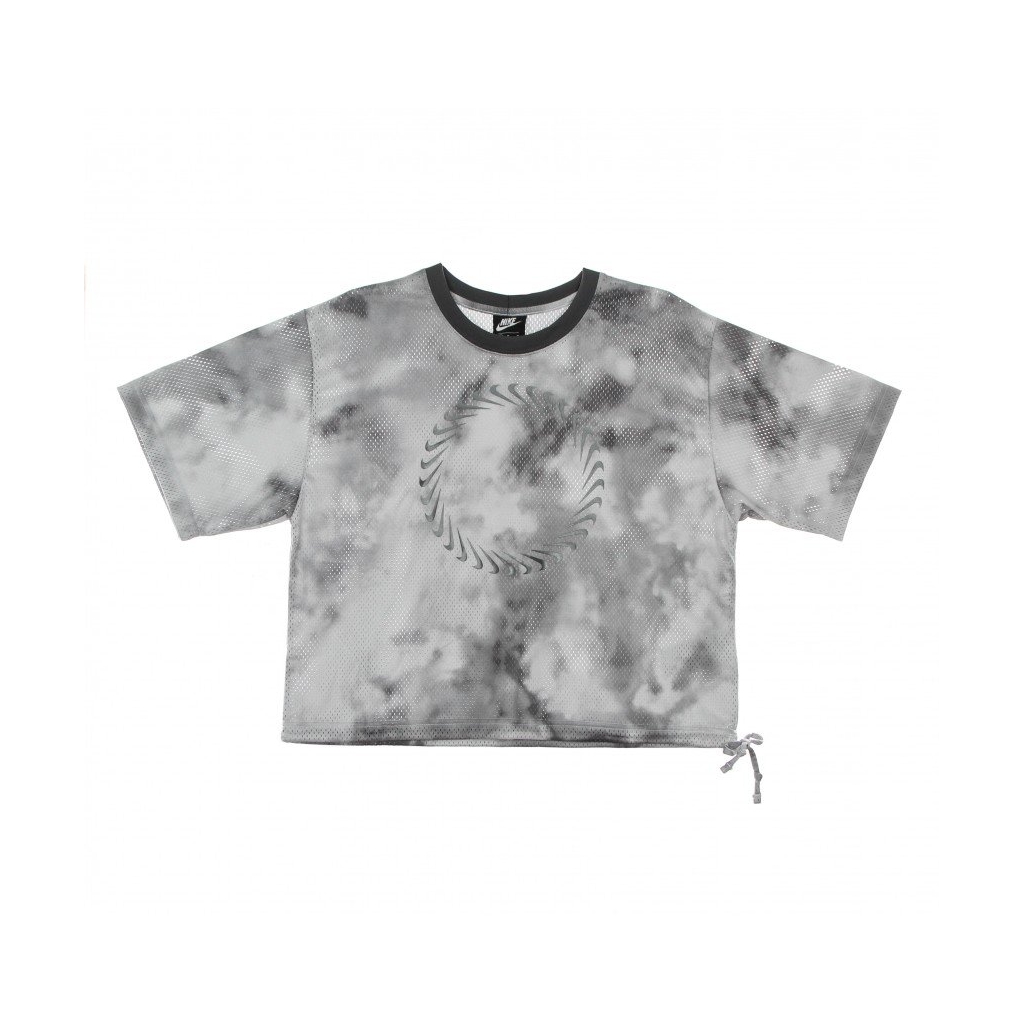 maglietta donna w sportswear icon clash ss top mesh allover print SMOKE GREY/IRON GREY/IRON GREY