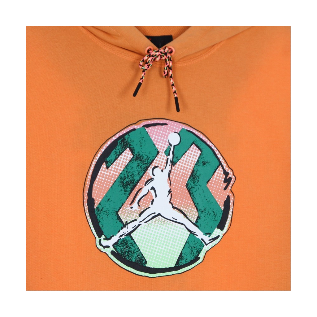 felpa cappuccio uomo sport dna washed pullover hoodie ATOMIC ORANGE