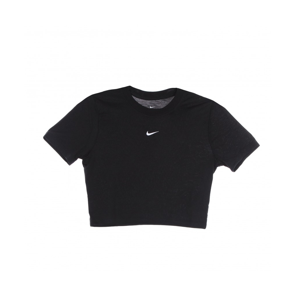 maglietta corta donna w sportswear essential tee slim crop BLACK/WHITE