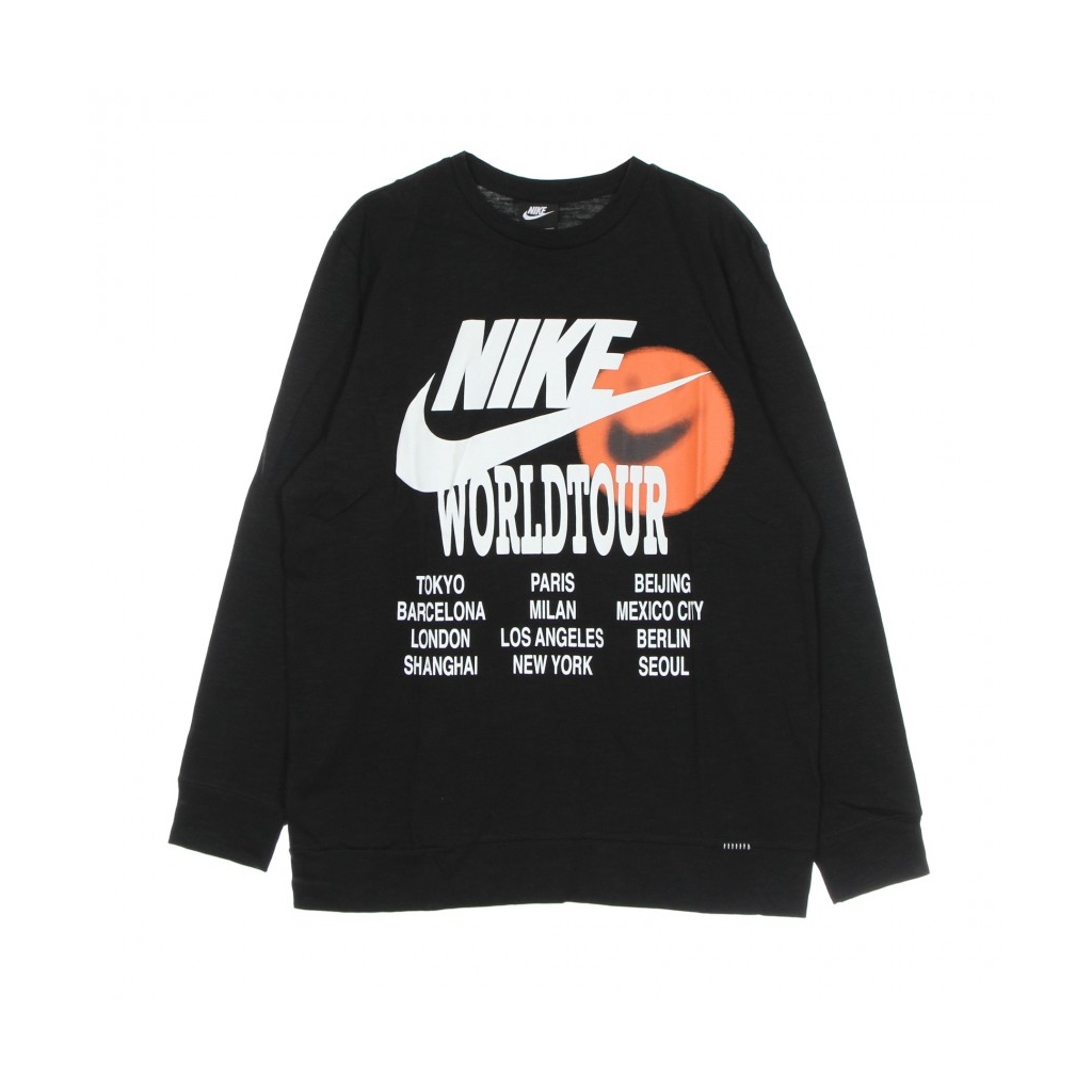 maglietta manica lunga uomo  sportswear l/s top world tour BLACK
