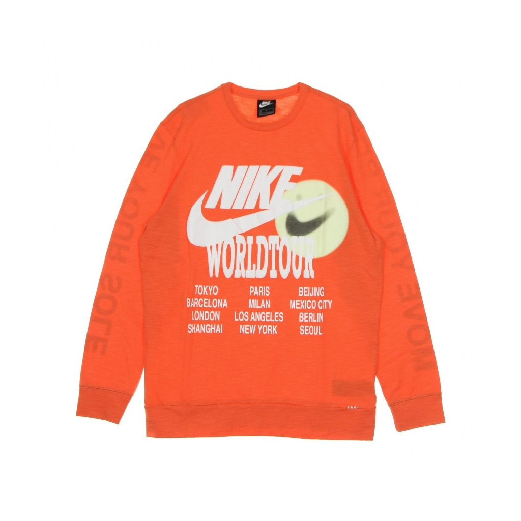 maglietta manica lunga uomo  sportswear l/s top world tour TURF ORANGE