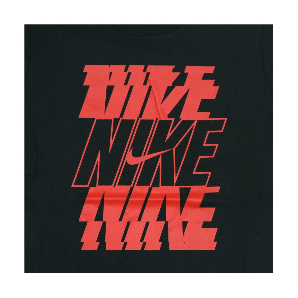 maglietta ragazzo sportswear tee nike stack BLACK/UNIVERSITY RED