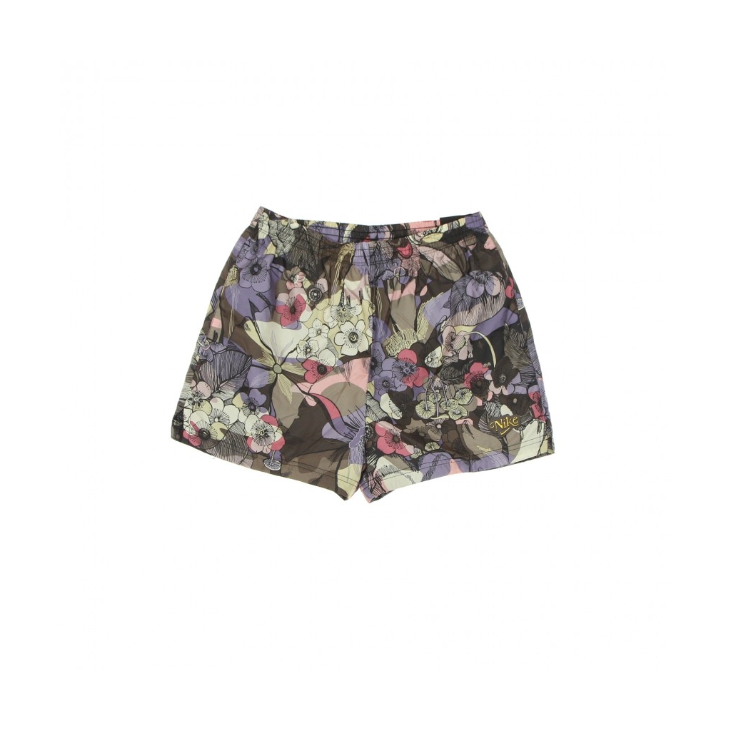 pantaloncino donna sportswear femme short woven all over print high rise IRONSTONE/BLACK/METALLIC GOLD