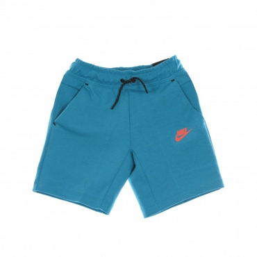 pantalone corto tuta ragazzo sportswear tech fleece short AQUAMARINE/TURF ORANGE