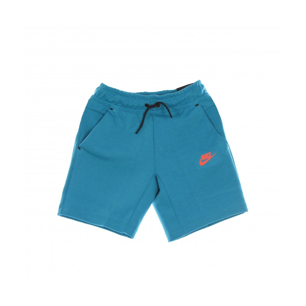 pantalone corto tuta ragazzo sportswear tech fleece short AQUAMARINE/TURF ORANGE