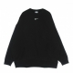 felpa girocollo donna w essentials collection fleece oversized crew BLACK/WHITE