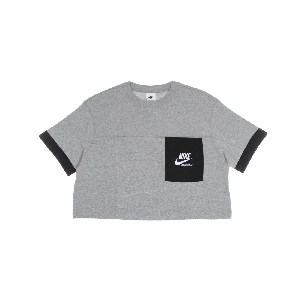 maglietta corta donna w top heritage DK GREY HEATHER/BLACK/WHITE/WHITE