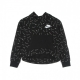 felpa cappuccio ragazzo fleece all over print hoodie BLACK/WHITE