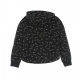 felpa cappuccio ragazzo fleece all over print hoodie BLACK/WHITE