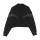 felpa leggera collo alto corta donna air fleece mock long sleeve top BLACK/DK SMOKE GREY/WHITE