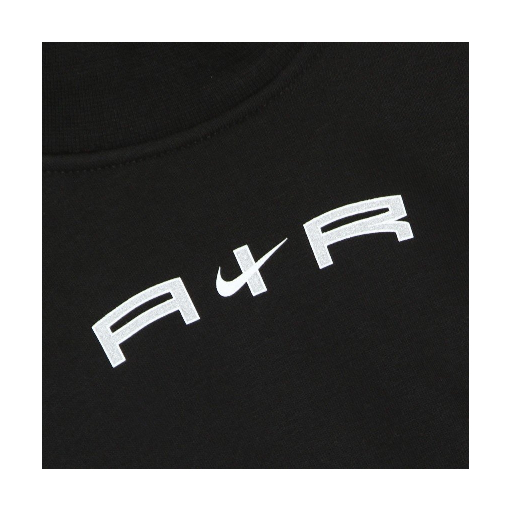 felpa leggera collo alto corta donna air fleece mock long sleeve top BLACK/DK SMOKE GREY/WHITE