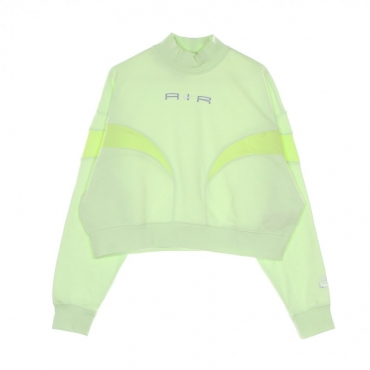 felpa leggera collo alto corta donna air fleece mock long sleeve top LIME ICE/LT LEMON TWIST/WHITE