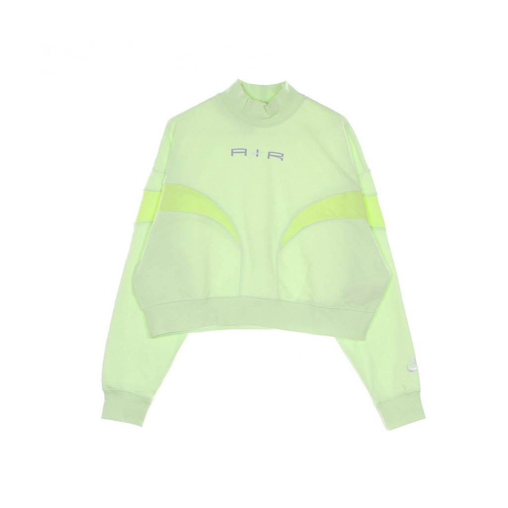 felpa leggera collo alto corta donna air fleece mock long sleeve top LIME ICE/LT LEMON TWIST/WHITE